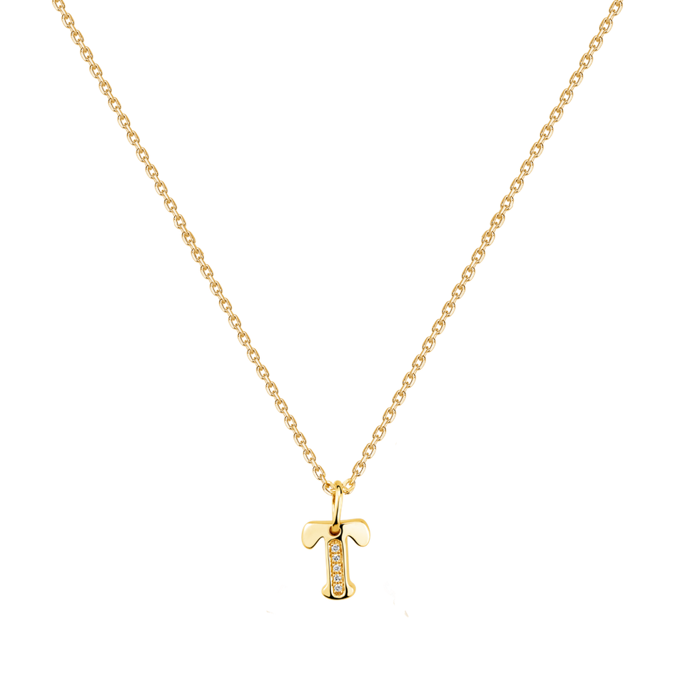 Diamond necklace Dream Letter T
