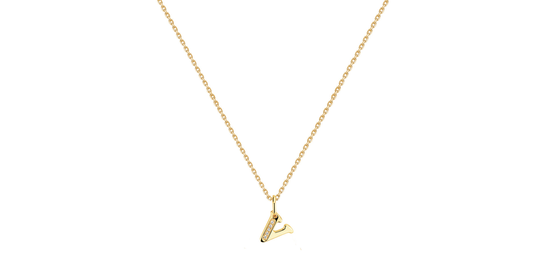 Diamond necklace Dream Letter V