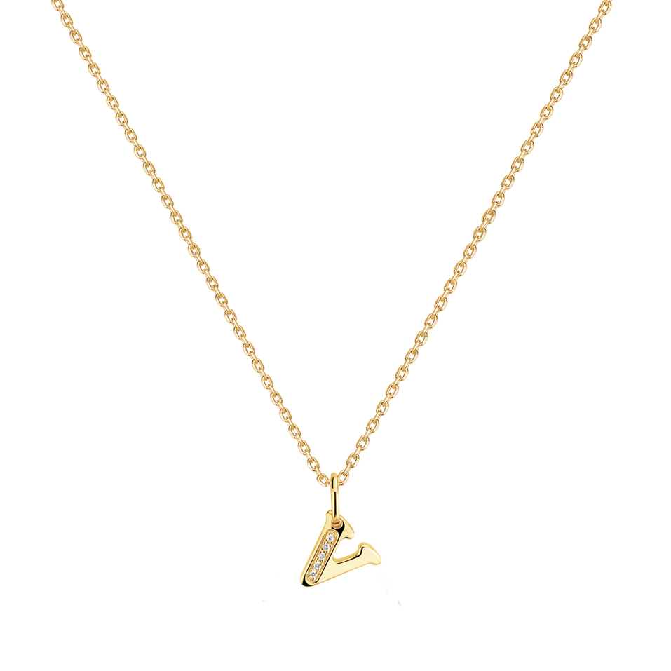 Diamond necklace Dream Letter V