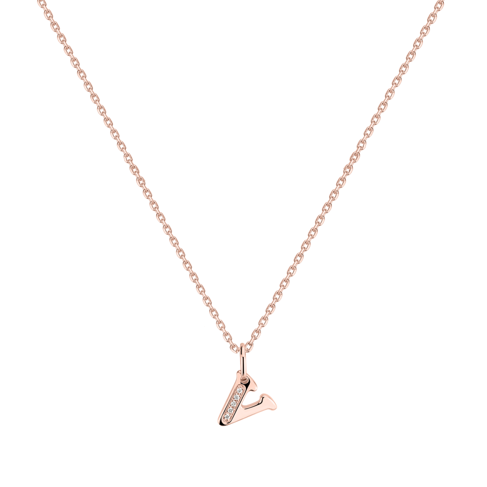 Diamond necklace Dream Letter V