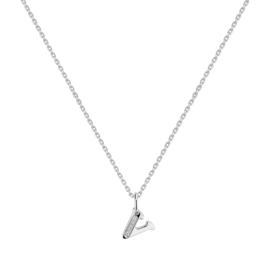 Diamond necklace Dream Letter V