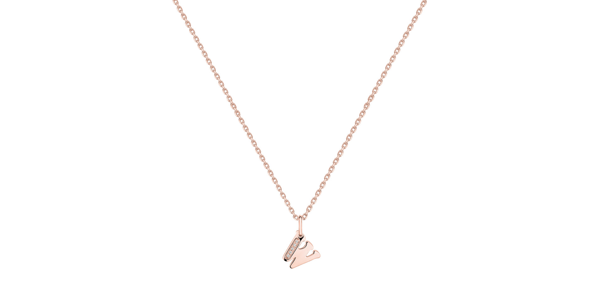 Diamond necklace Dream Letter W