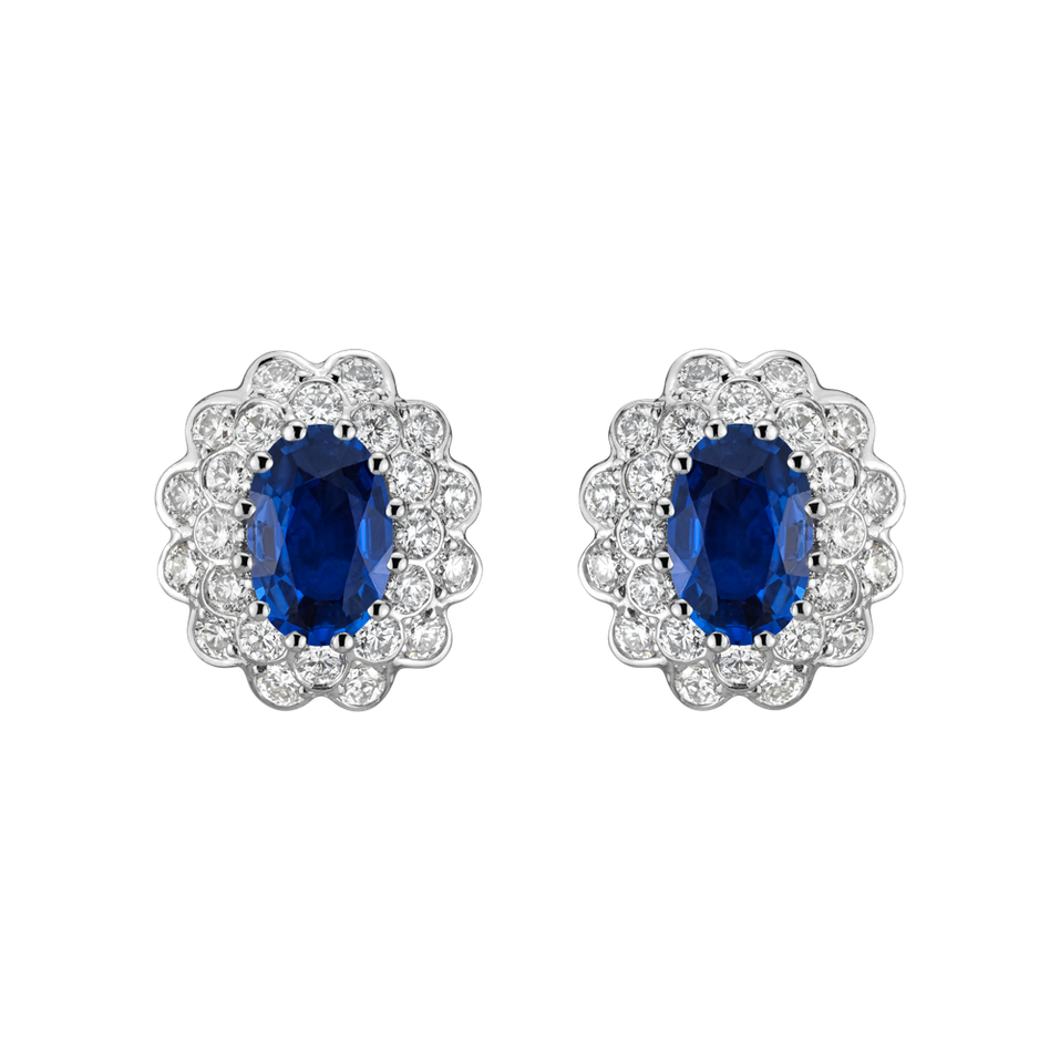 Diamond earrings with Sapphire Fairy Goddess