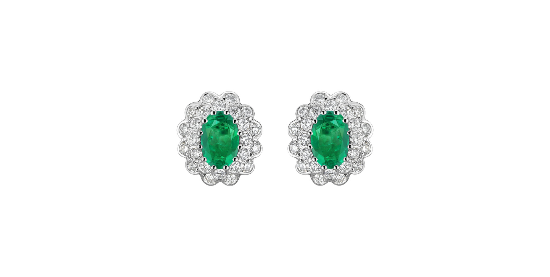 Diamond earrings with Emerald Fairy Goddess
