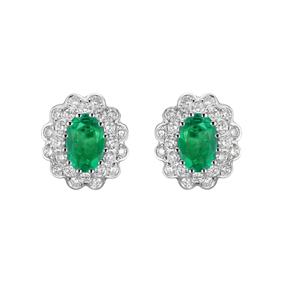 Diamond earrings with Emerald Fairy Goddess