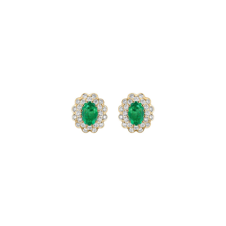 Diamond earrings with Emerald Fairy Goddess