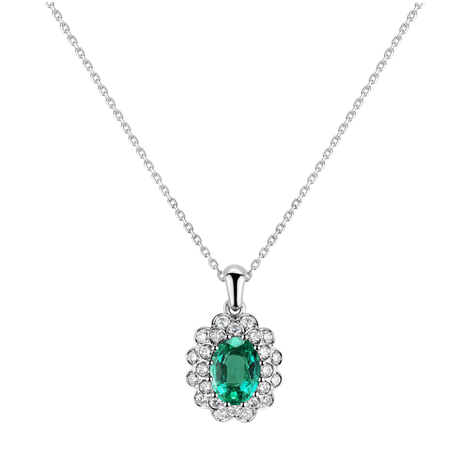 Diamond necklace with Emerald Fairy Godess