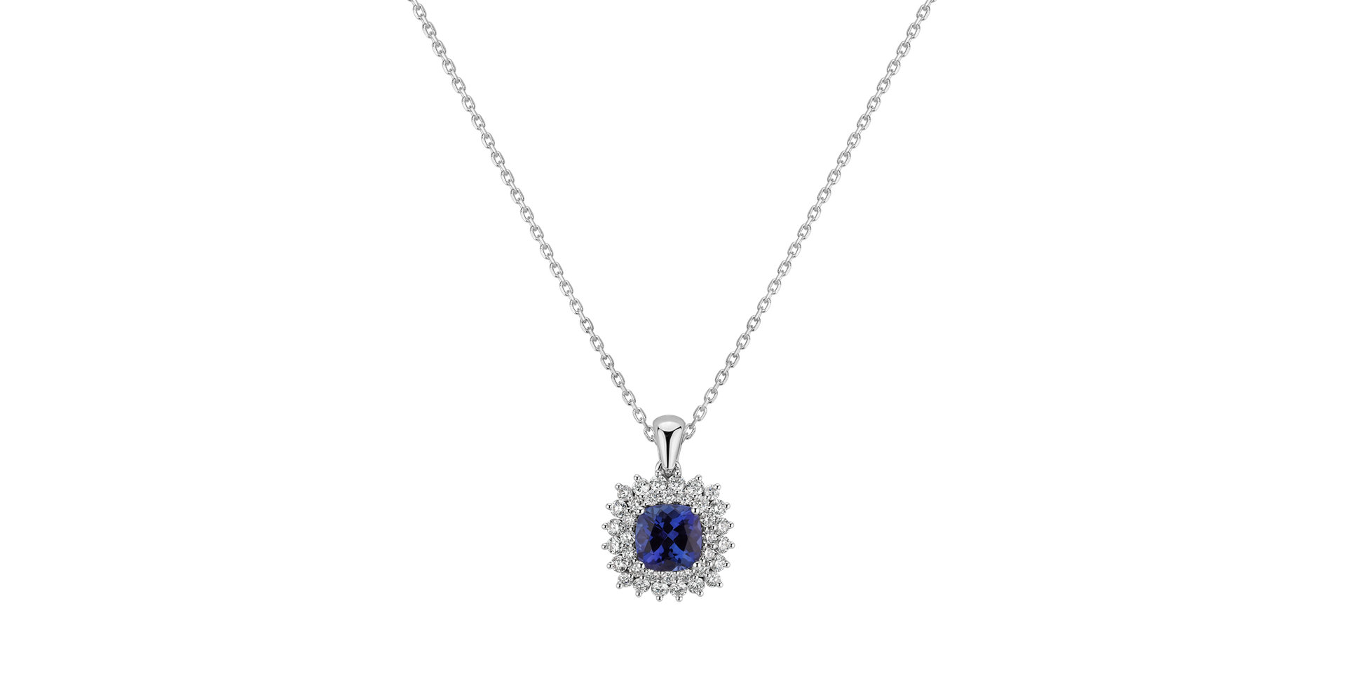 Diamond necklace with Tanzanite Majestic Glory