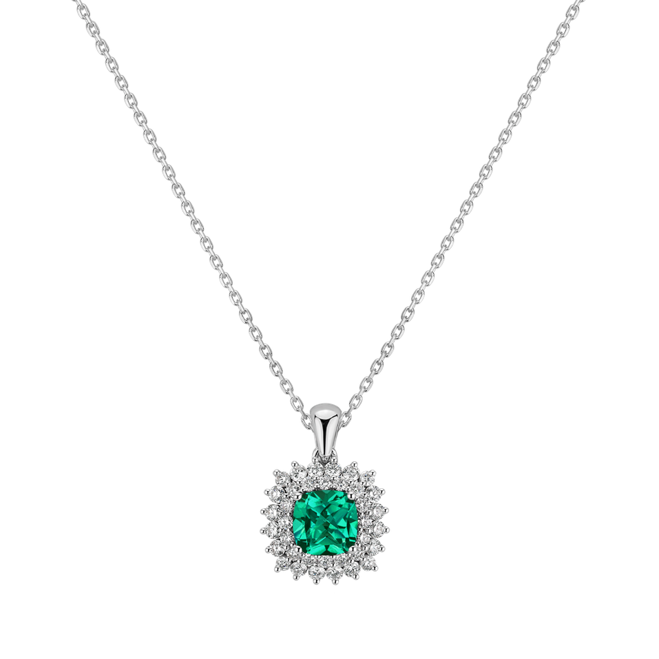 Diamond necklace with Emerald Majestic Glory
