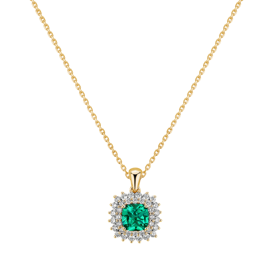 Diamond necklace with Emerald Majestic Glory