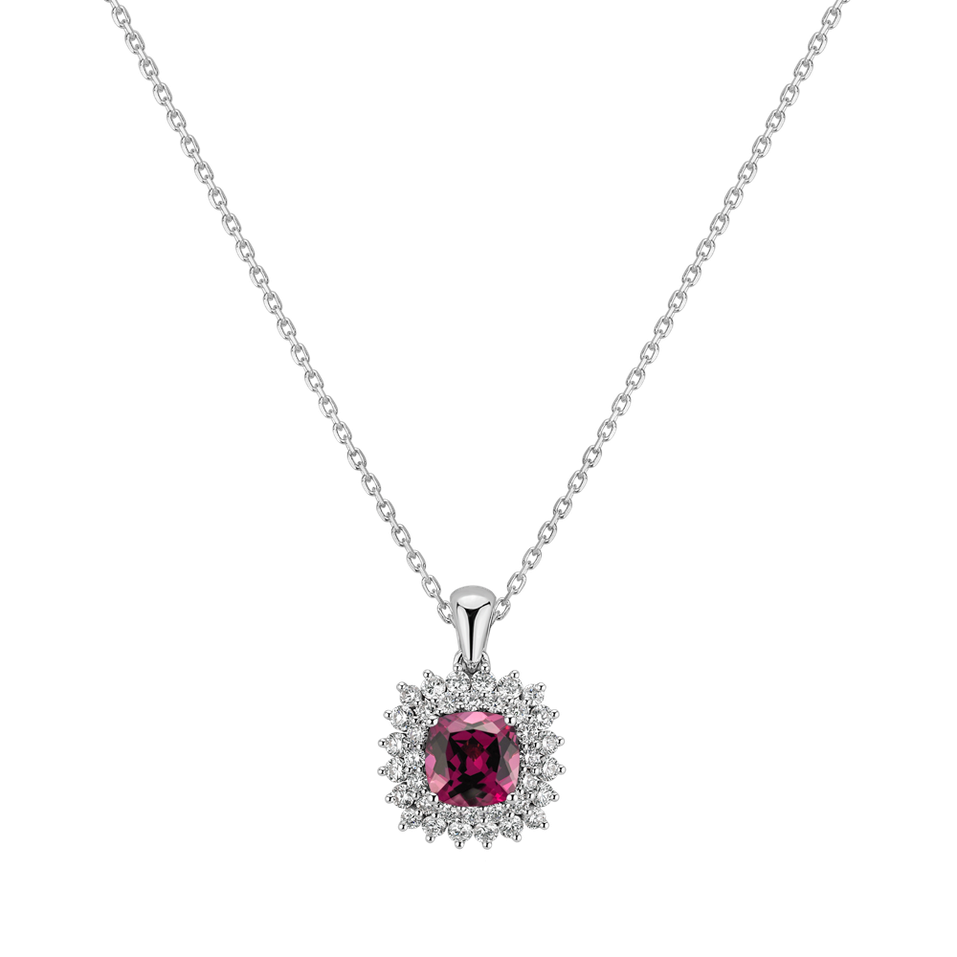 Diamond necklace with Rhodolite Majestic Glory