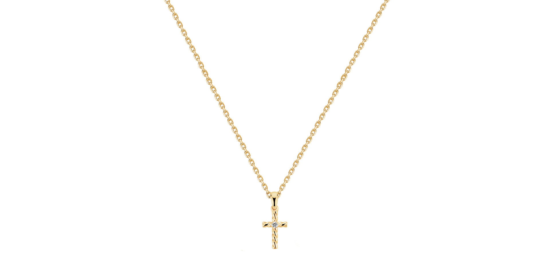 Diamond necklace Twisted Cross