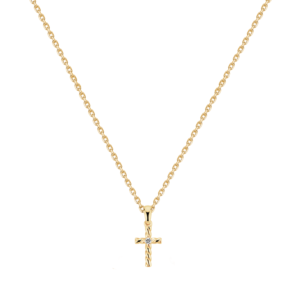 Diamond necklace Twisted Cross