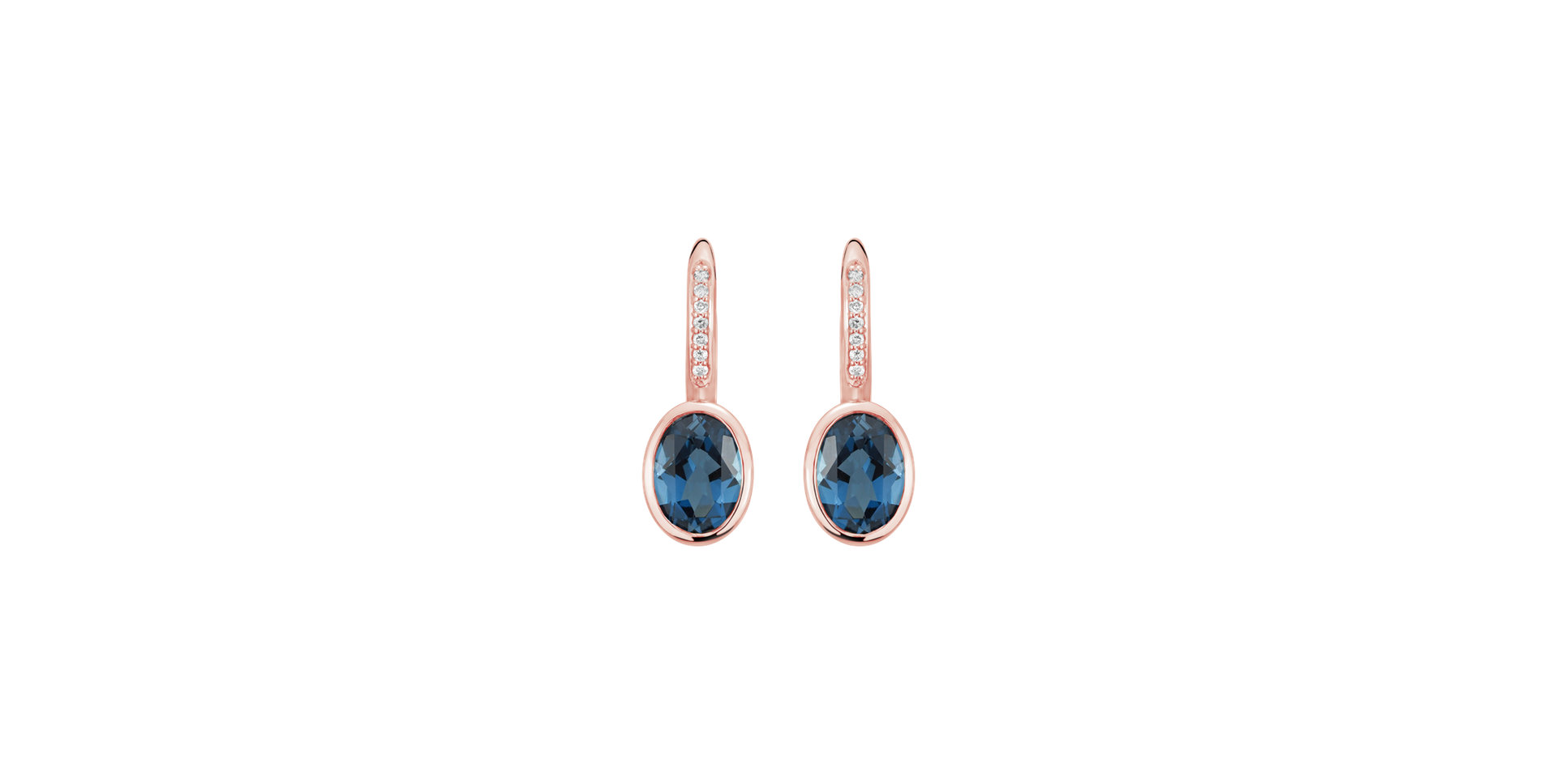 Diamond earrings with Topaz Elliptical Perfection