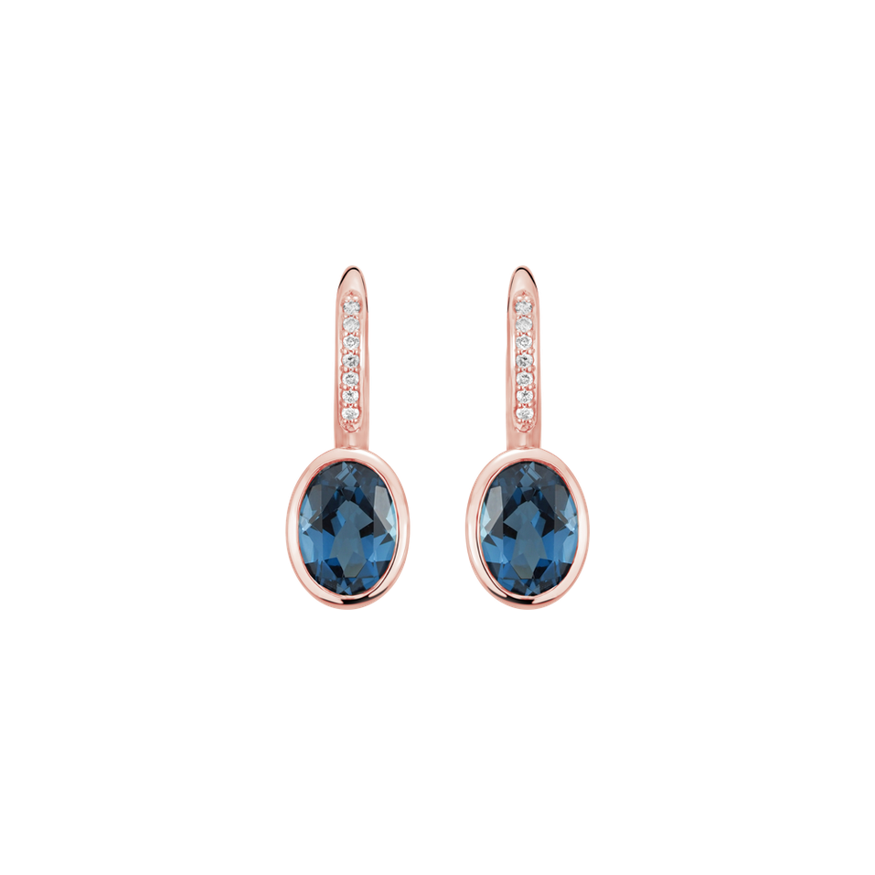 Diamond earrings with Topaz Elliptical Perfection