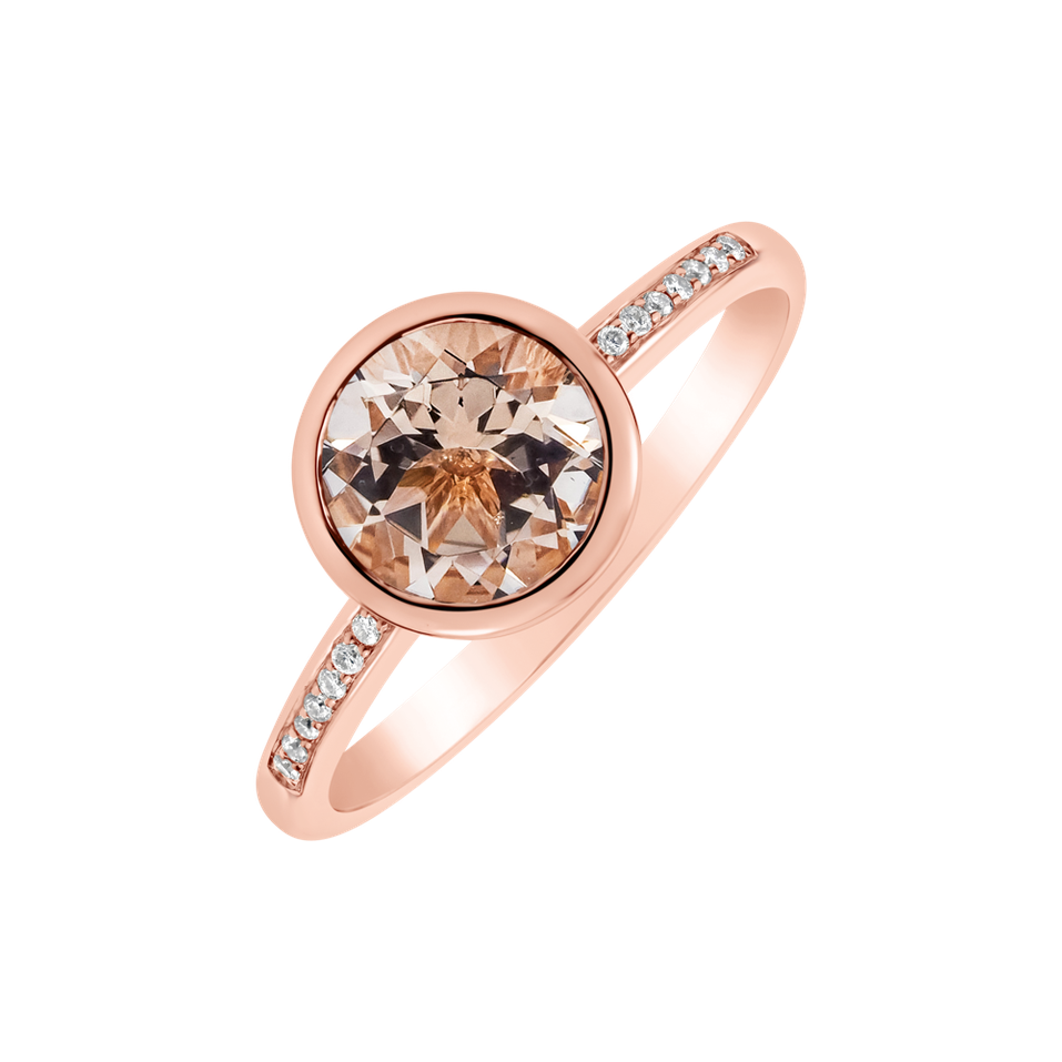 Diamond ring with Morganite Regal Elegance