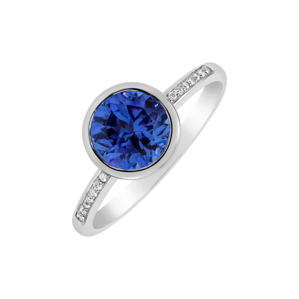 Diamond ring with Tanzanite Regal Elegance