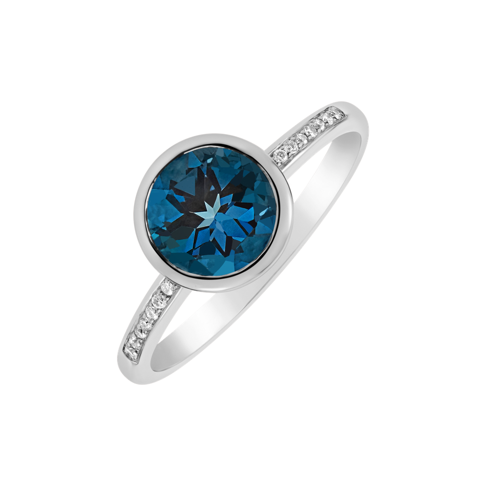 Diamond ring with Topaz Regal Elegance