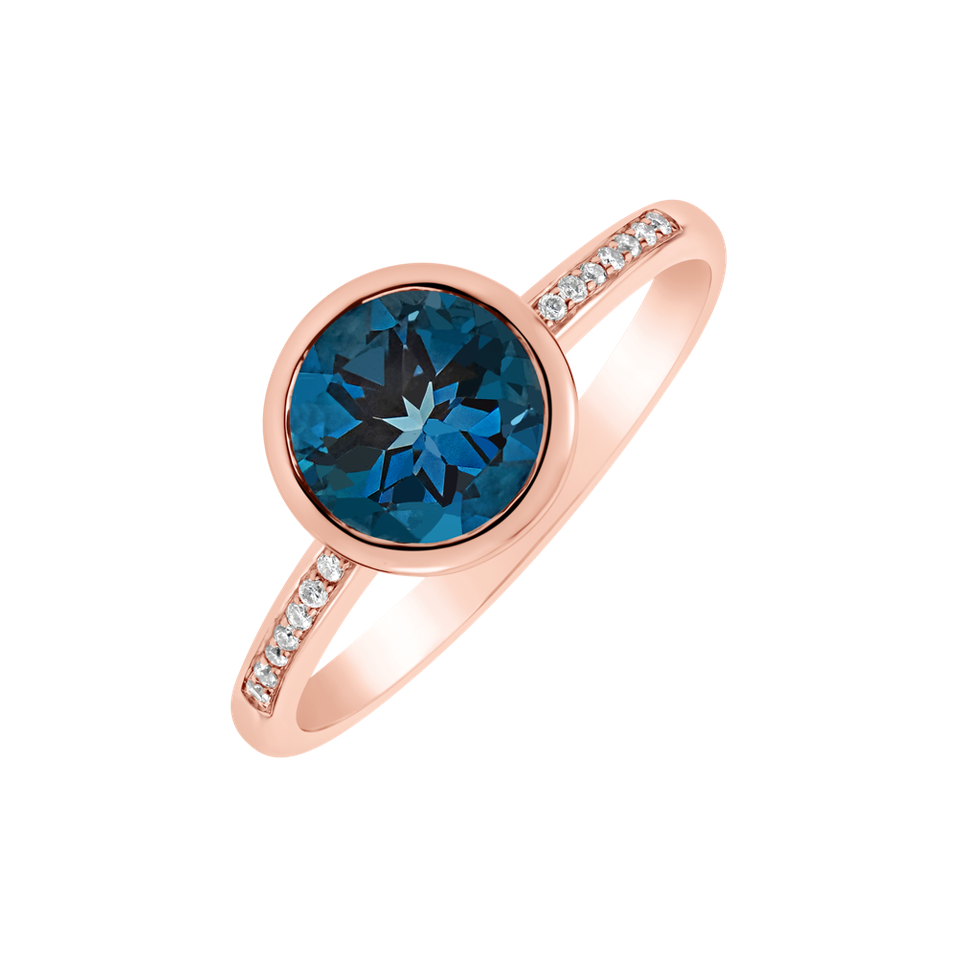 Diamond ring with Topaz Regal Elegance
