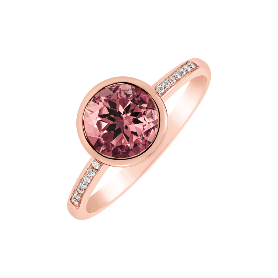 Diamond ring with Tourmaline Regal Elegance