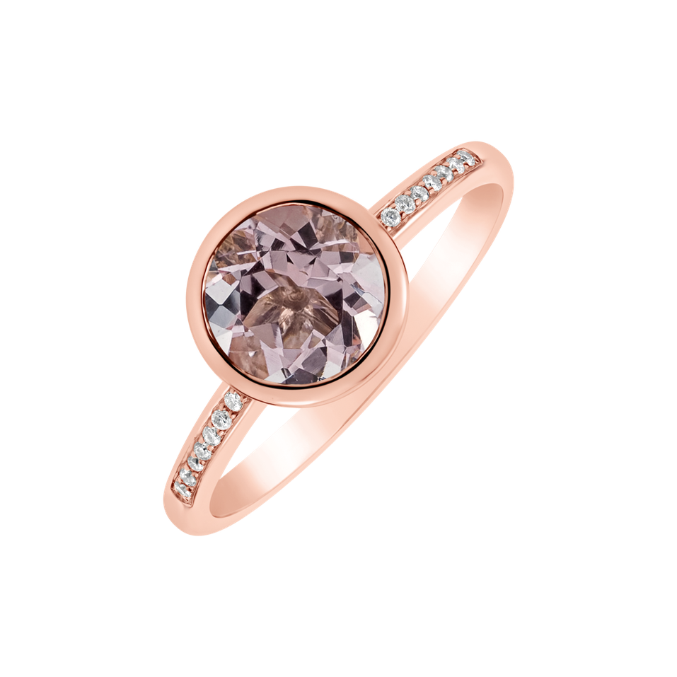 Diamond ring with Morganite Regal Elegance