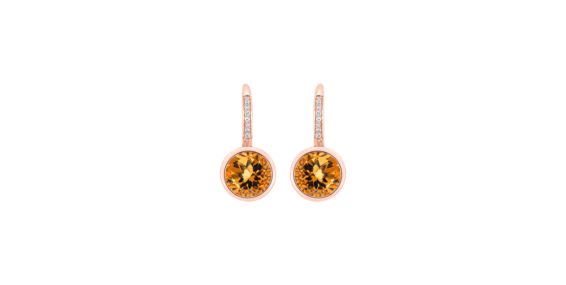 Diamond earrings with Citrine Regal Elegance
