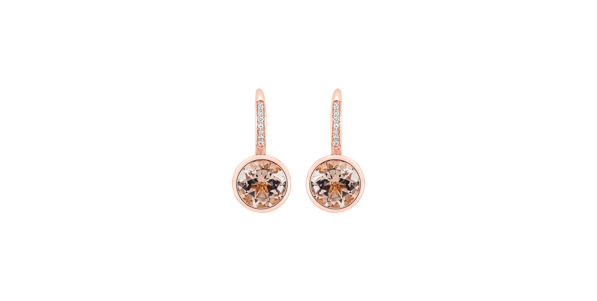 Diamond earrings with Morganite Regal Elegance