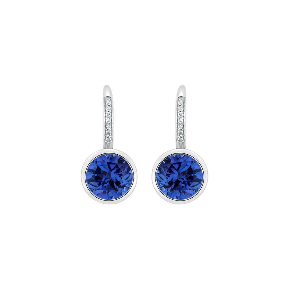 Diamond earrings with Tanzanite Regal Elegance