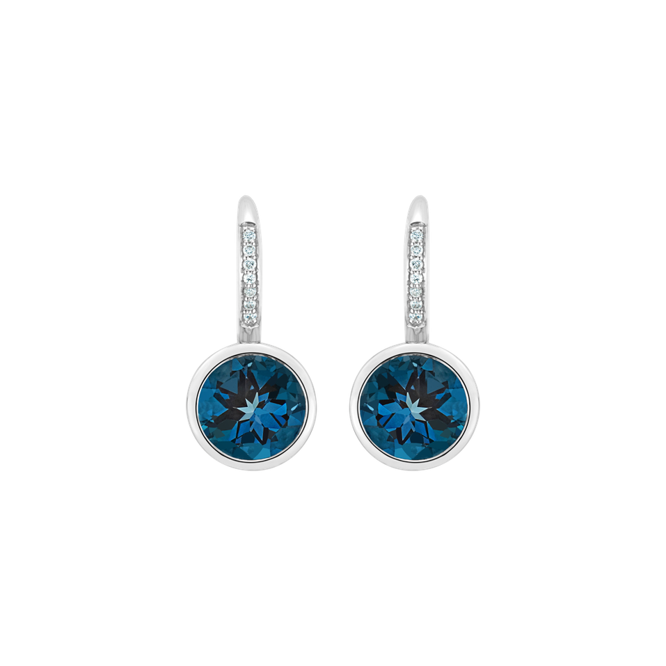 Diamond earrings with Topaz Regal Elegance