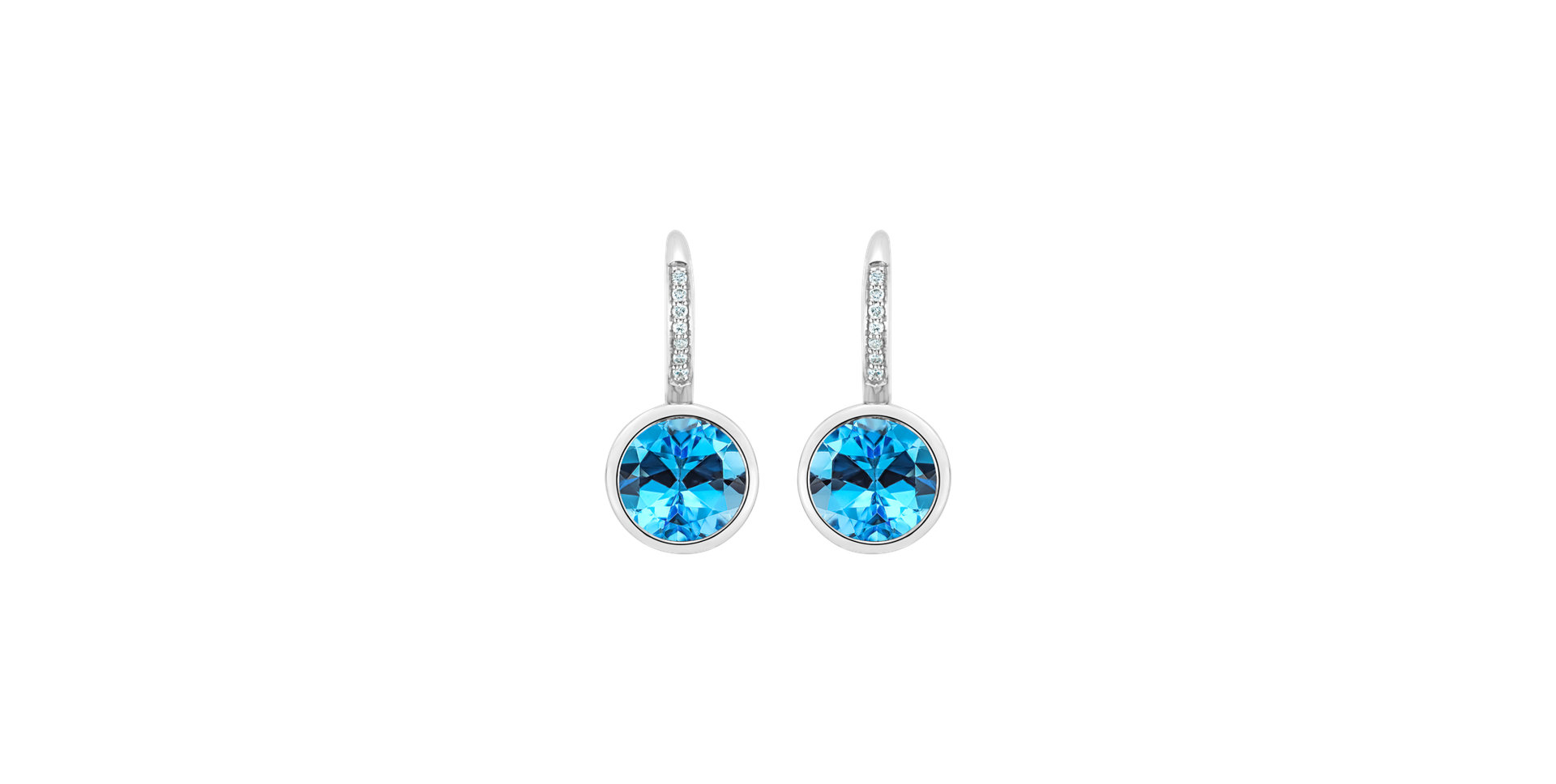 Diamond earrings with Topaz Regal Elegance