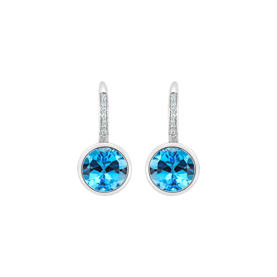 Diamond earrings with Topaz Regal Elegance