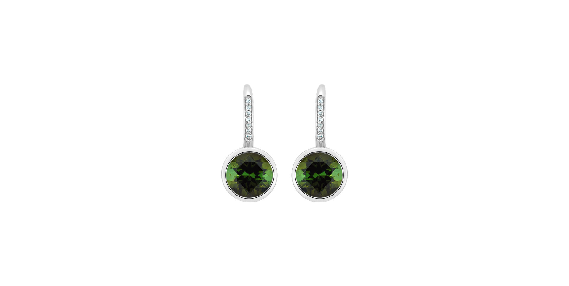 Diamond earrings with Tourmaline Regal Elegance