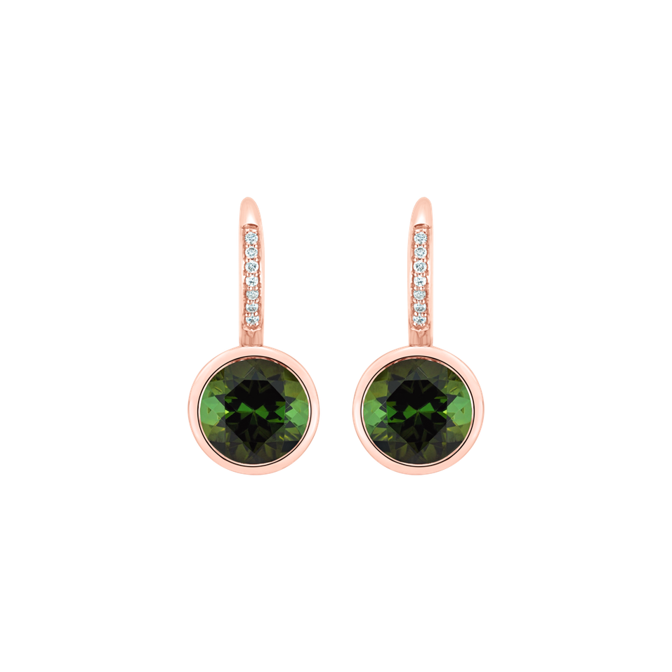 Diamond earrings with Tourmaline Regal Elegance