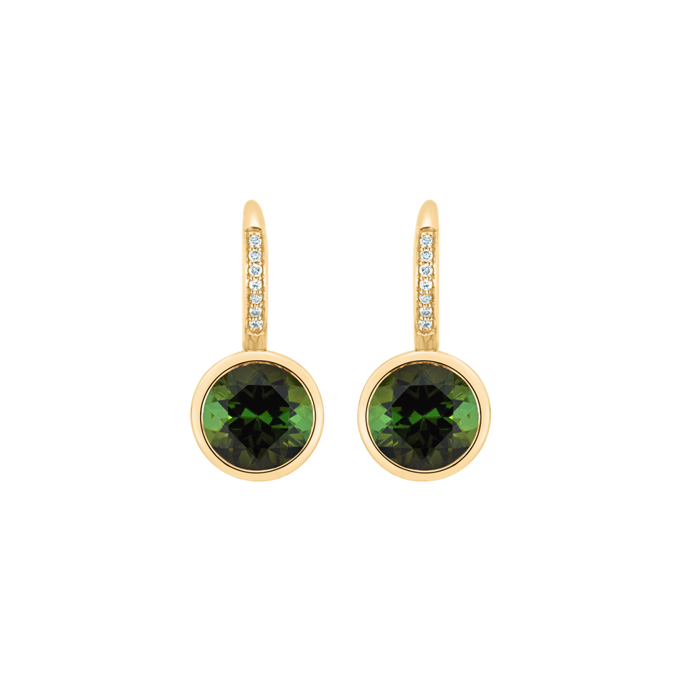 Diamond earrings with Tourmaline Regal Elegance
