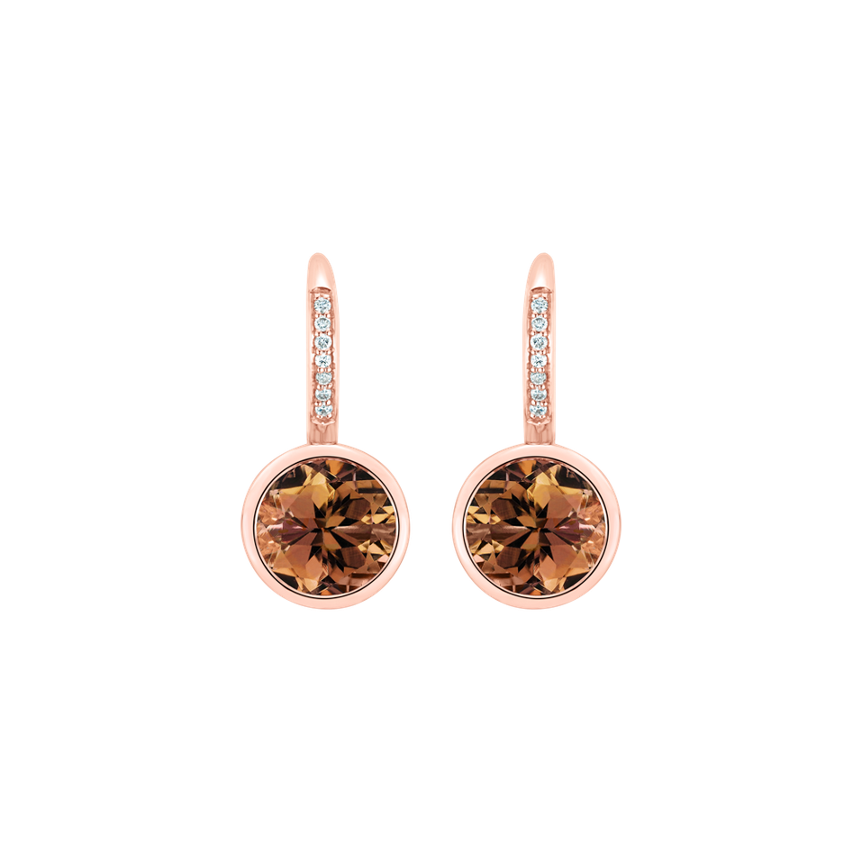 Diamond earrings with Tourmaline Regal Elegance