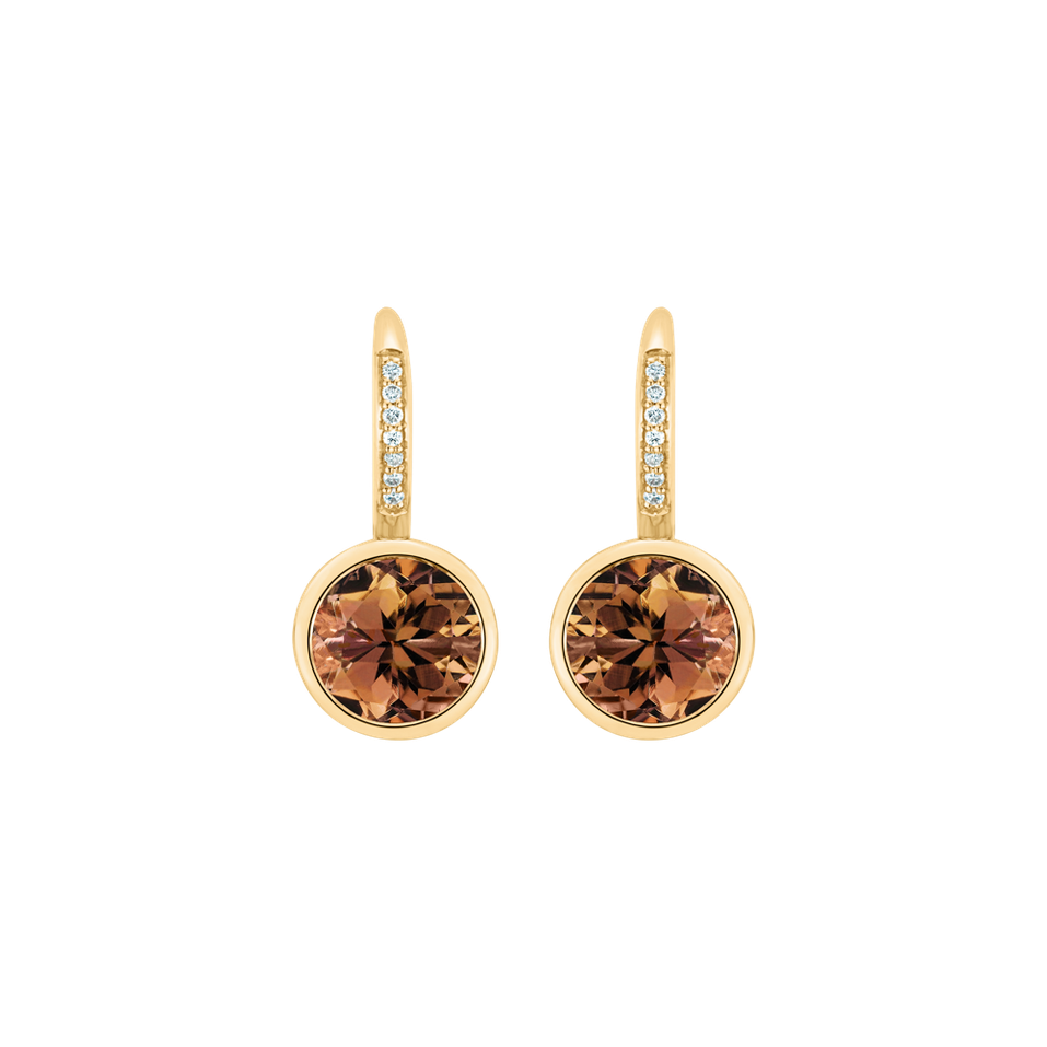 Diamond earrings with Tourmaline Regal Elegance