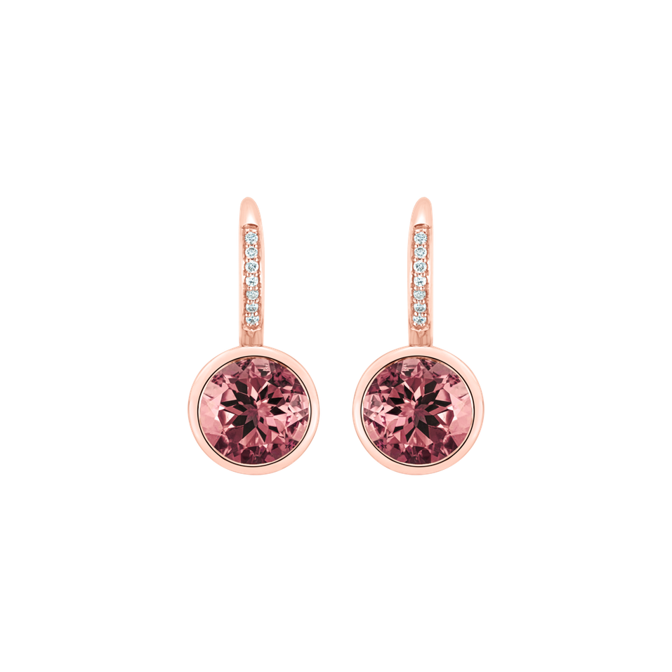 Diamond earrings with Tourmaline Regal Elegance