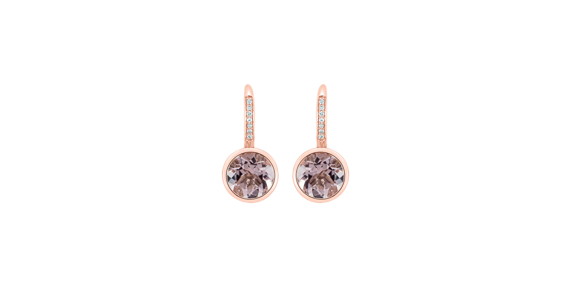 Diamond earrings with Morganite Regal Elegance