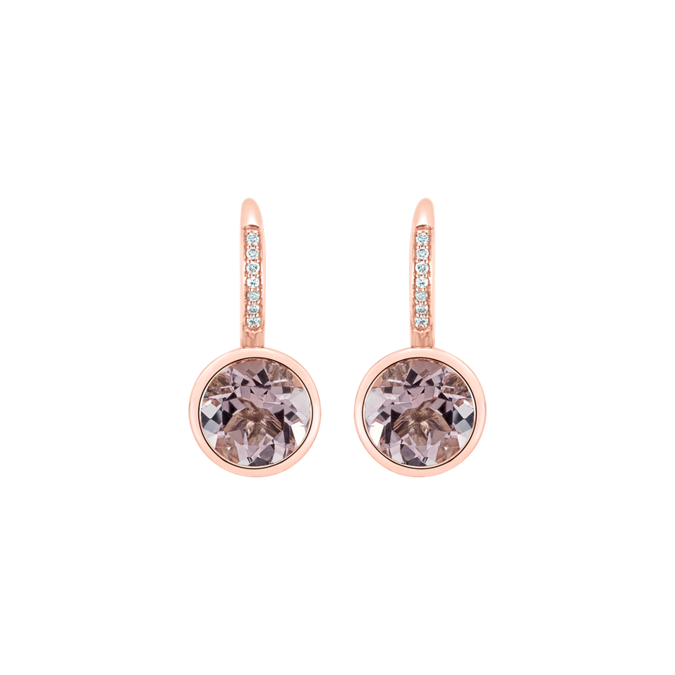 Diamond earrings with Morganite Regal Elegance