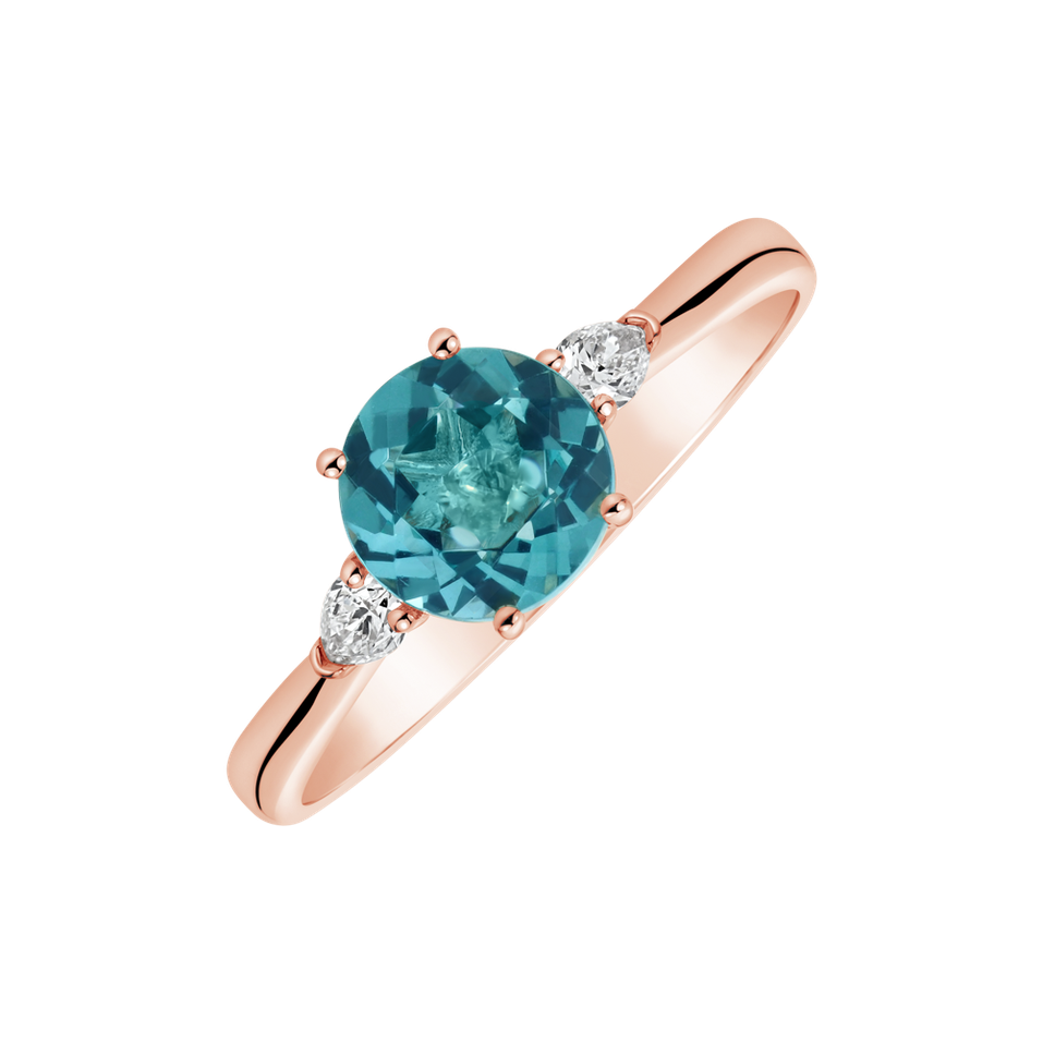 Diamond ring with Apatite Royal Oasis