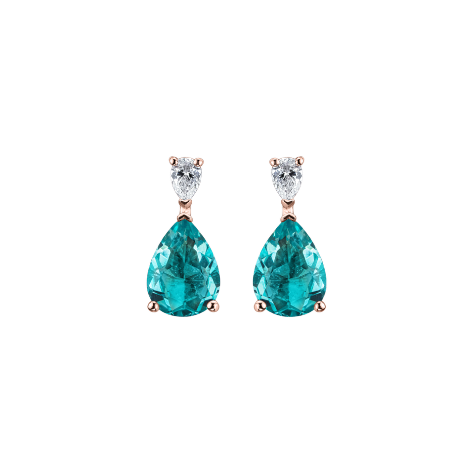 Diamond earrings with Apatite Whispers of Avalon