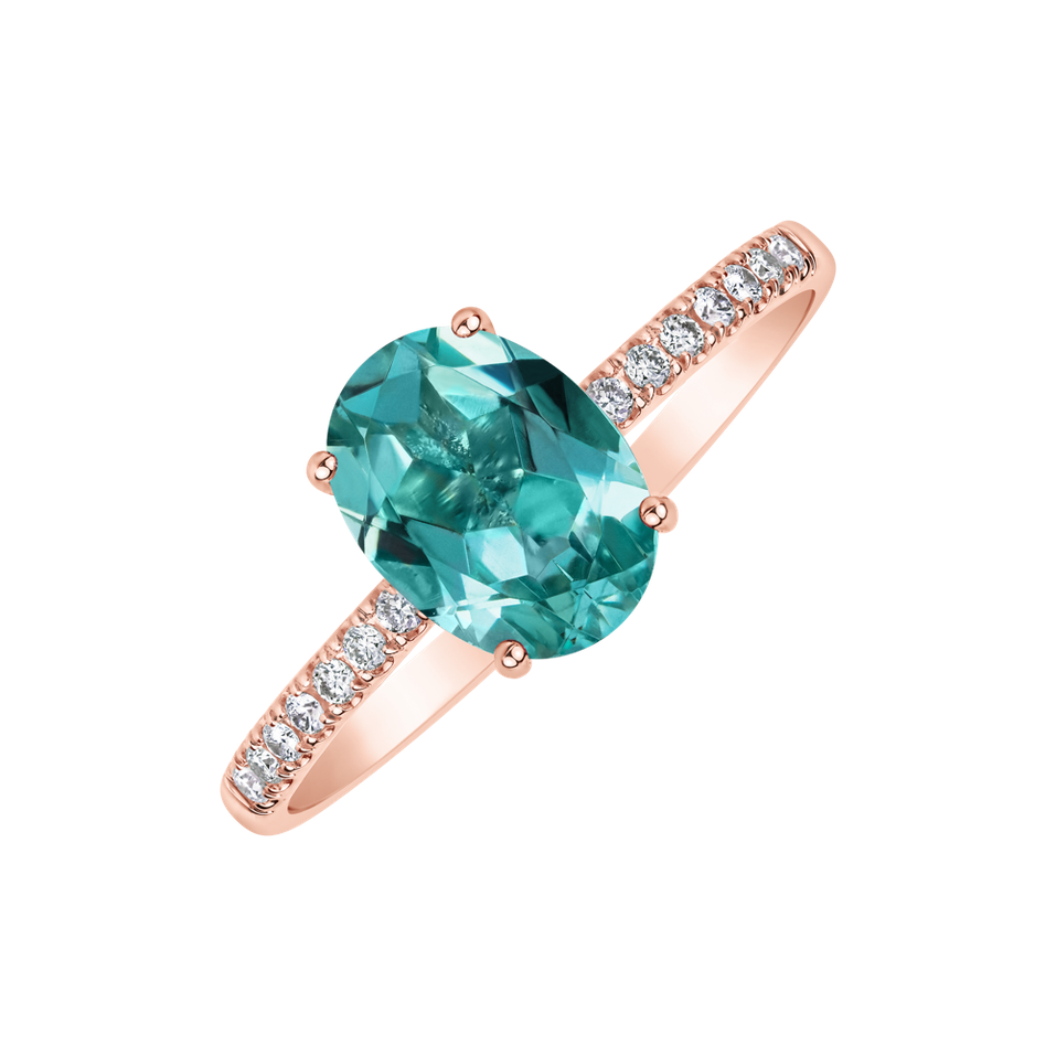 Diamond ring with Apatite Touch of Shine