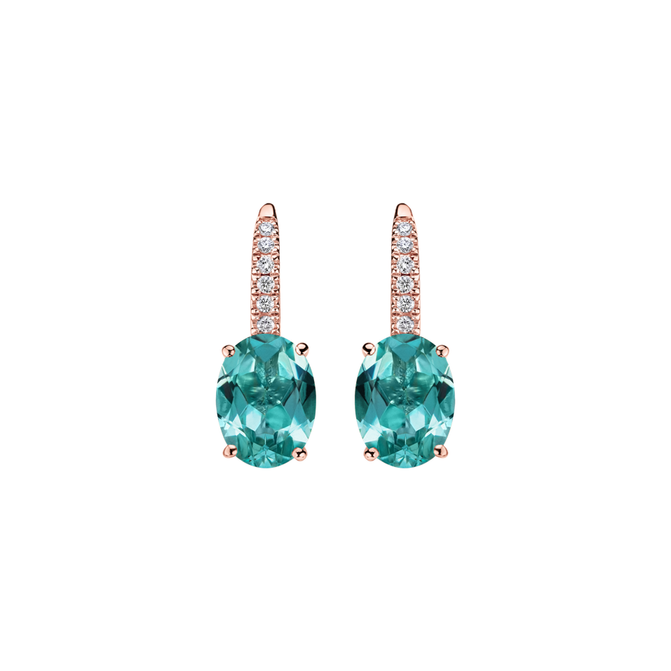 Diamond earrings with Apatite Niké Elegance