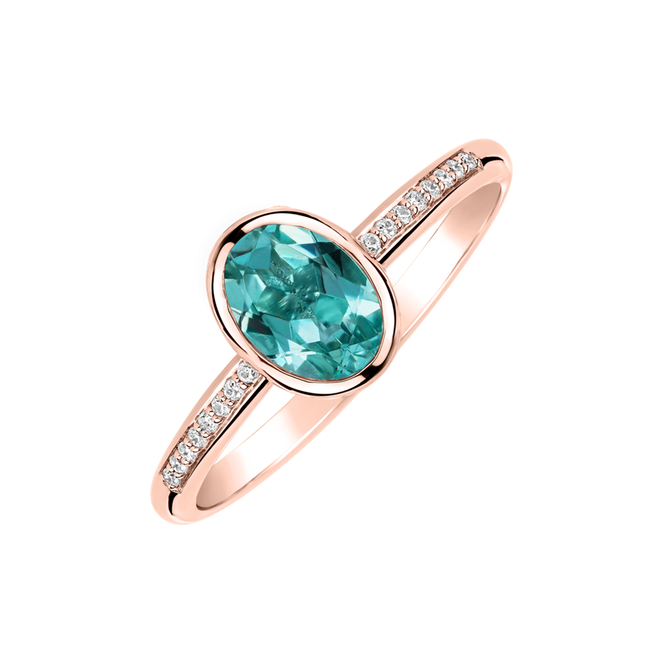 Diamond ring with Apatite Elliptical perfection