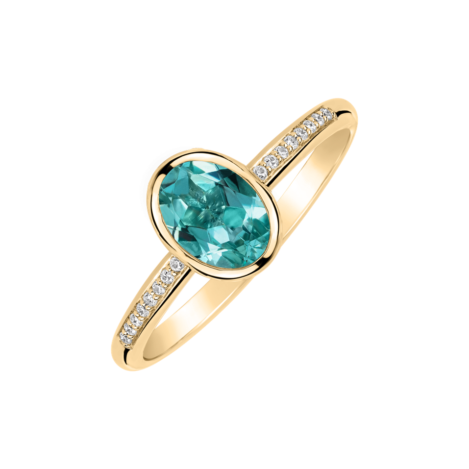 Diamond ring with apatite Eliptical Perfection