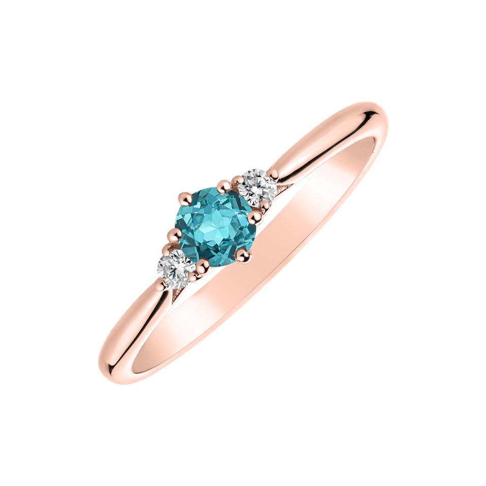 Diamond ring with apatite Midnight Serenity