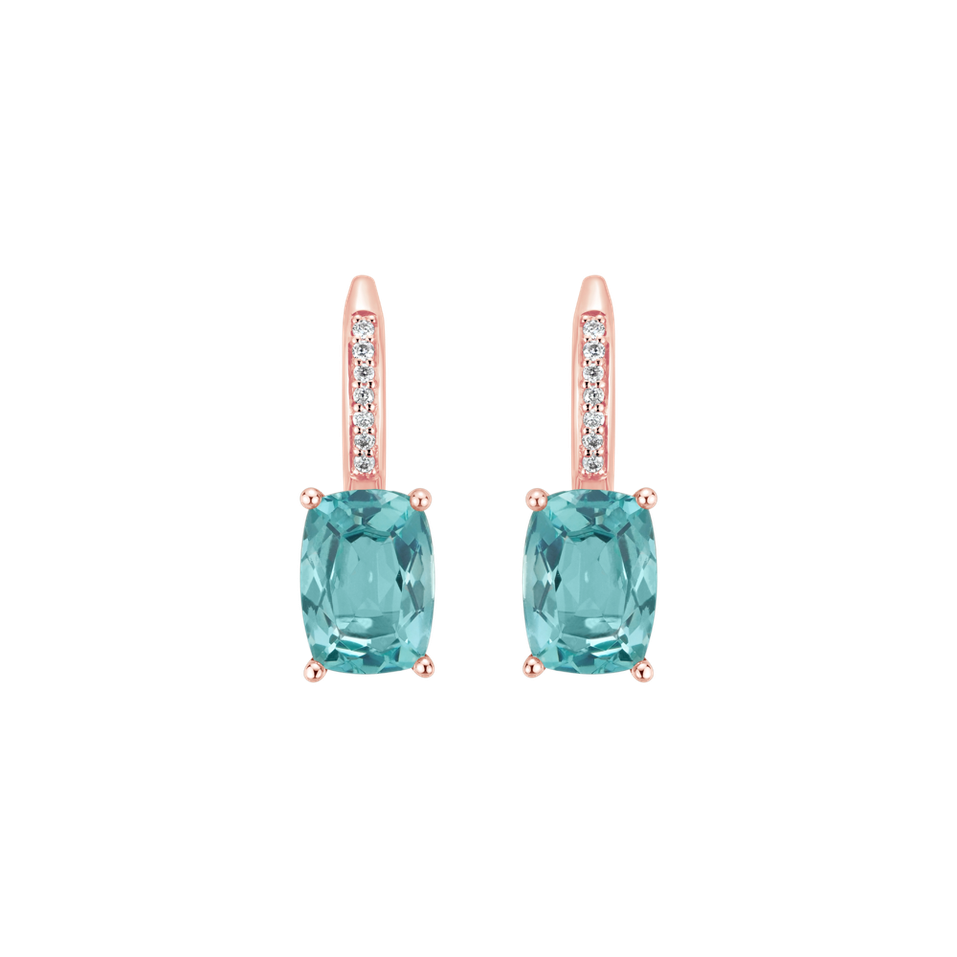 Diamond earrings with Apatite Light of Spring