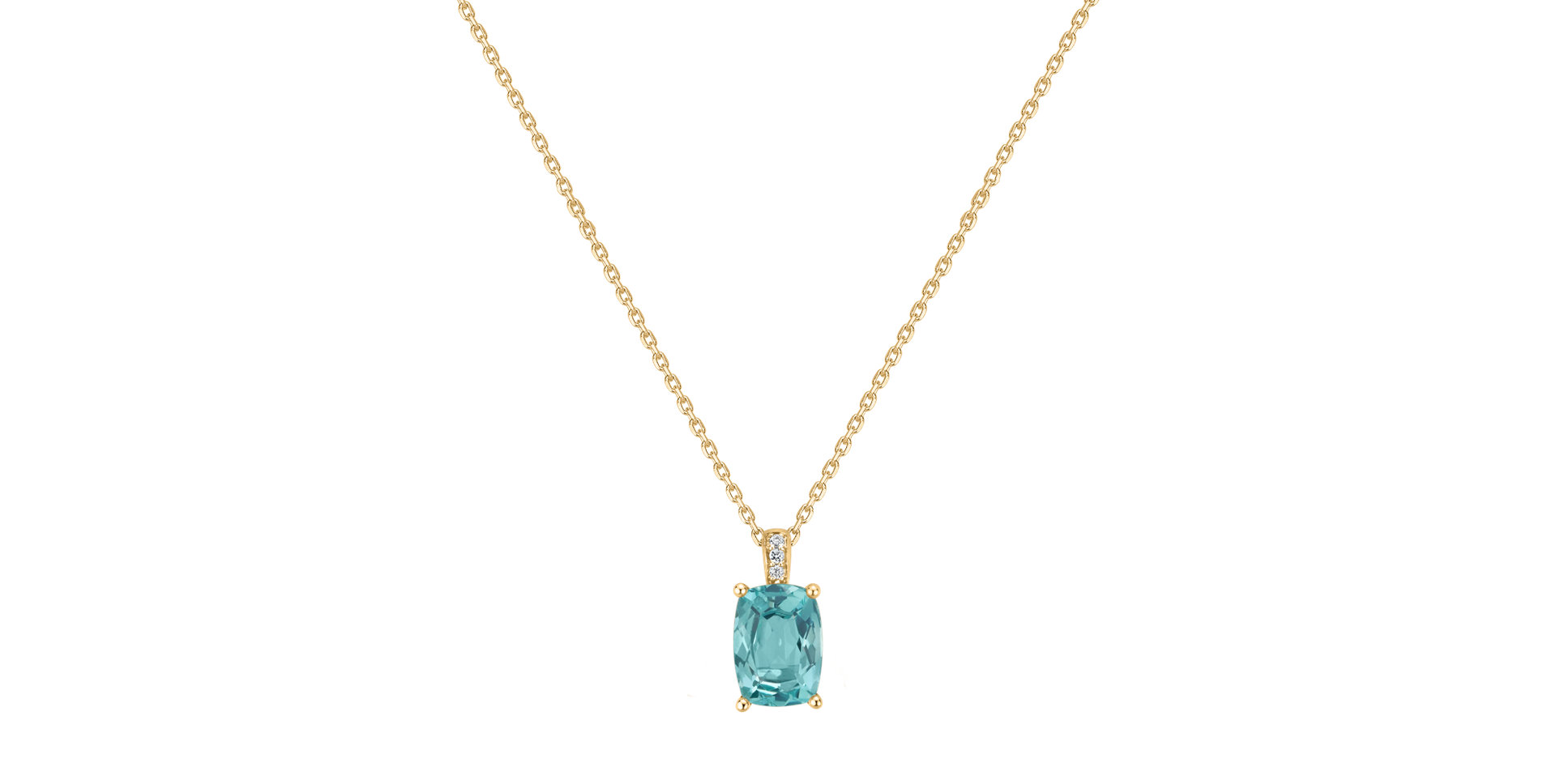 Diamond necklace with Apatite Aqua Lumos