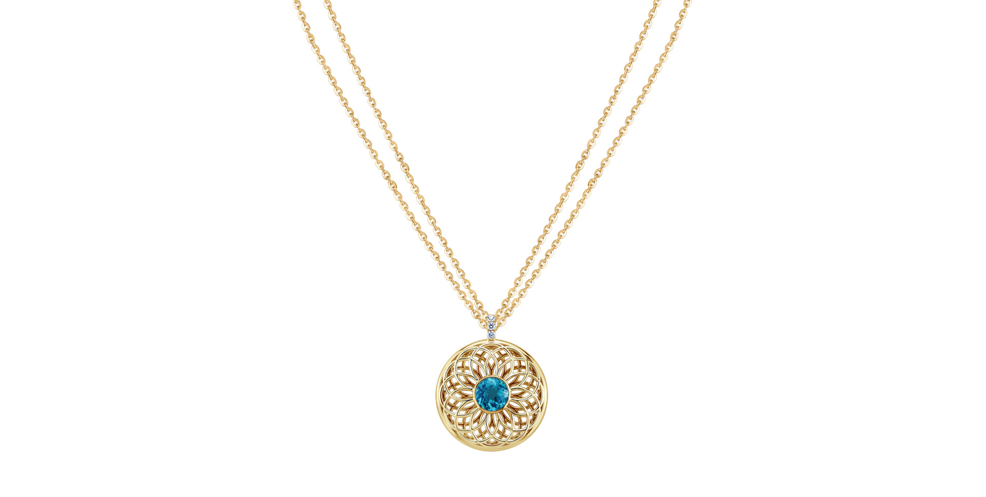 Diamond necklace with Apatite Sphere of Light