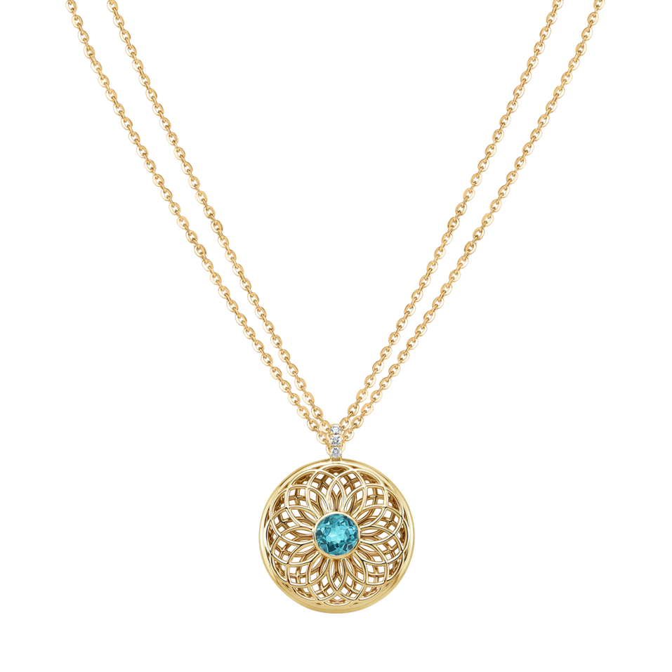 Diamond necklace with Apatite Sphere of Light